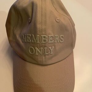 MEMBERS ONLY BASEBALL HAT / CAP - ADJUSTABLE - UNISEX - BEIGE/TAN